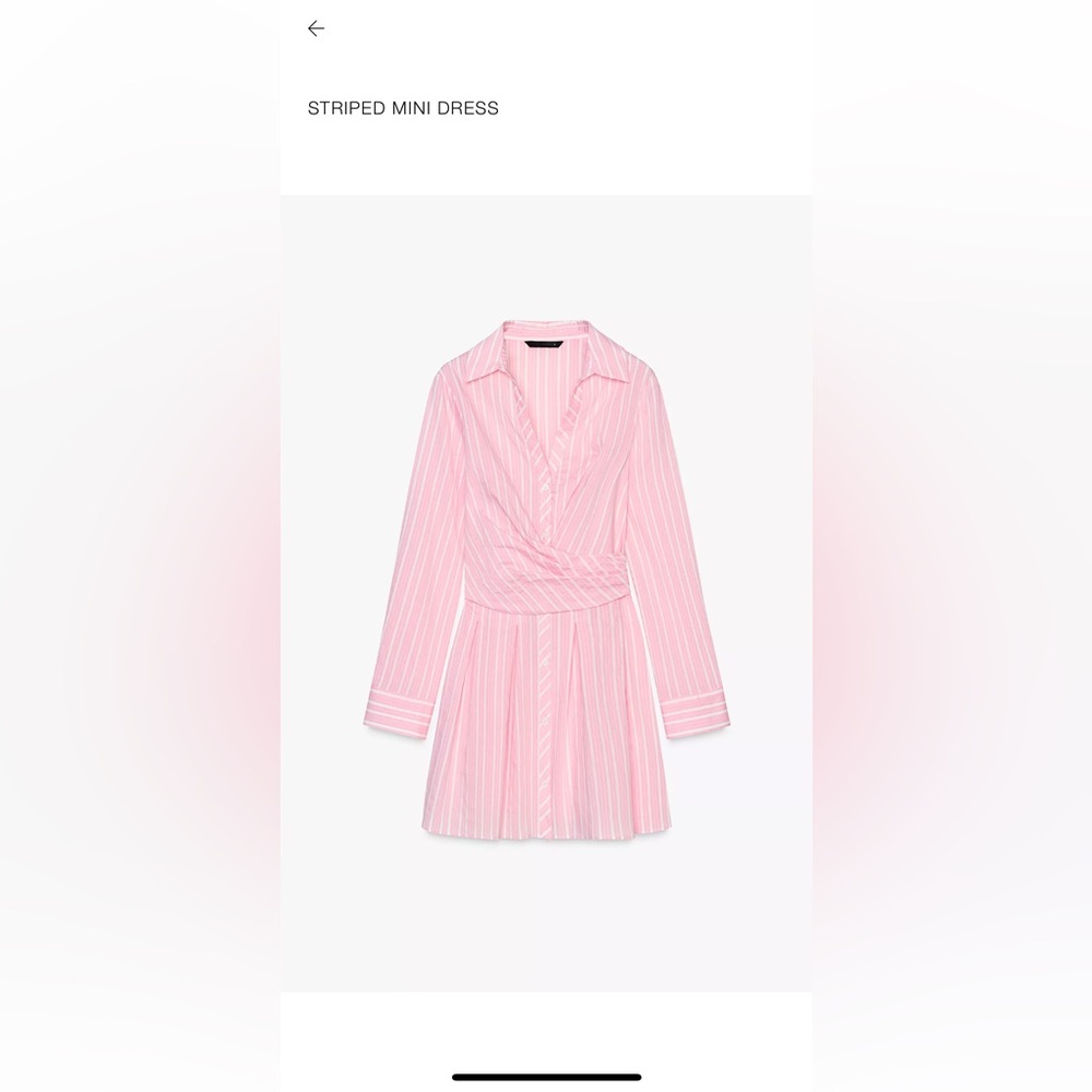 Zara Pink Striped Mini Dress